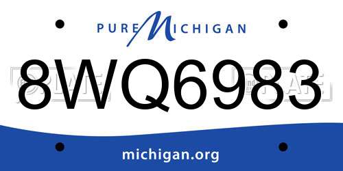 8WQ6983 Michigan License Plate