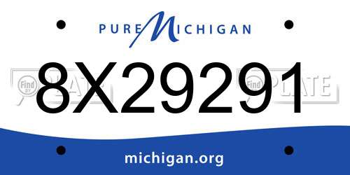 8X29291 Michigan License Plate