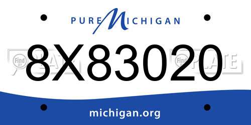 8X83020 Michigan License Plate