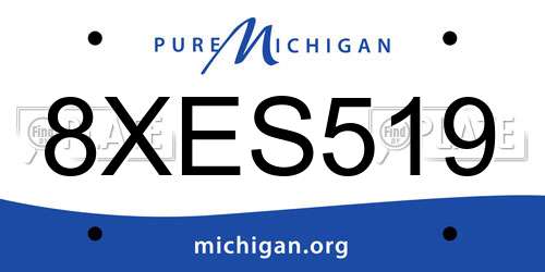 8XES519 Michigan License Plate