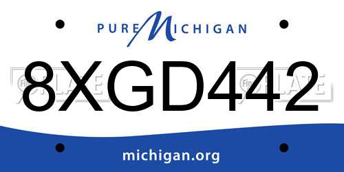 8XGD442 Michigan License Plate