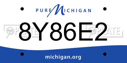 8Y86E2 Michigan License Plate