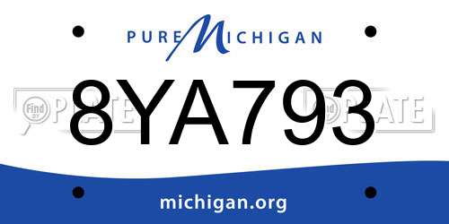 8YA793 Michigan License Plate
