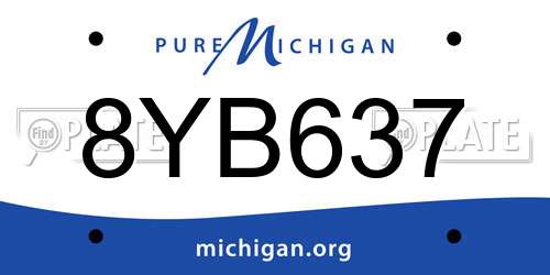 8YB637 Michigan License Plate