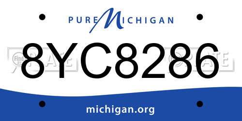 8YC8286 Michigan License Plate