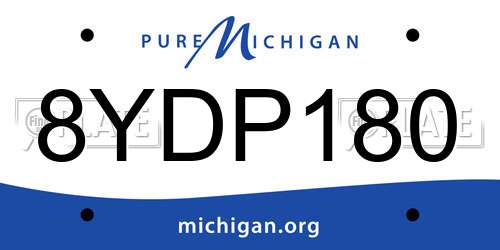 8YDP180 Michigan License Plate
