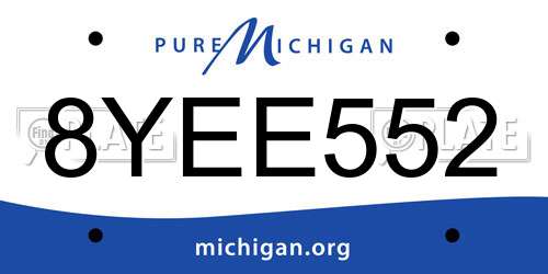 8YEE552 Michigan License Plate