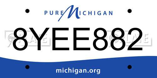 8YEE882 Michigan License Plate