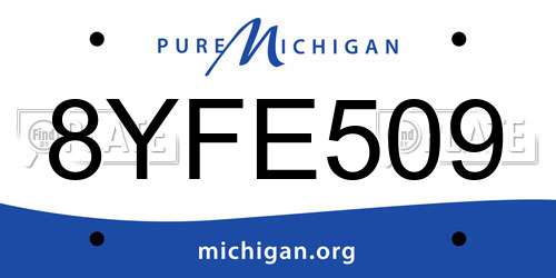 8YFE509 Michigan License Plate