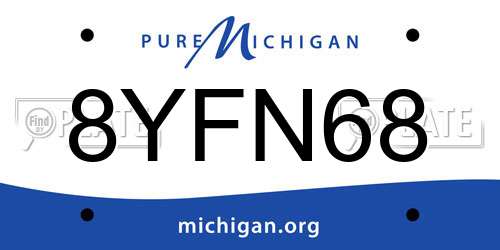 8YFN68 Michigan License Plate