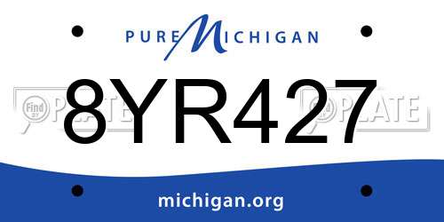 8YR427 Michigan License Plate