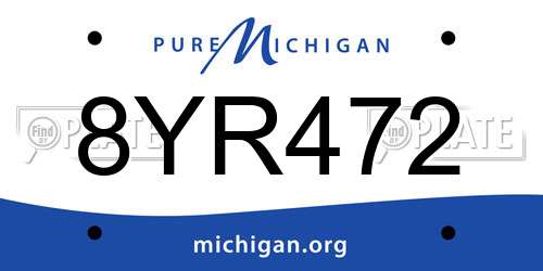 8YR472 Michigan License Plate