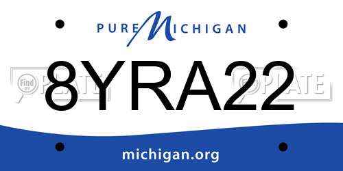 8YRA22 Michigan License Plate