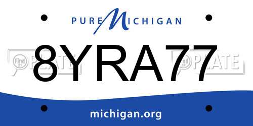 8YRA77 Michigan License Plate