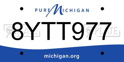 8YTT977 Michigan License Plate