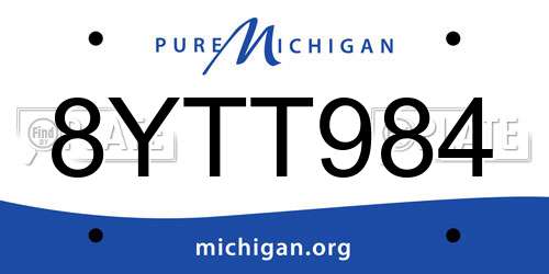 8YTT984 Michigan License Plate