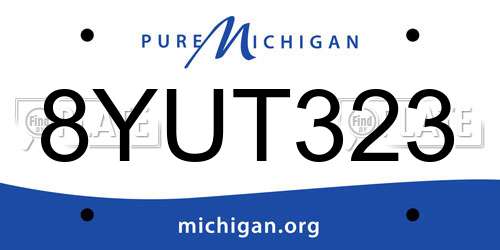 8YUT323 Michigan License Plate