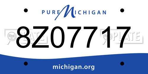 8Z07717 Michigan License Plate