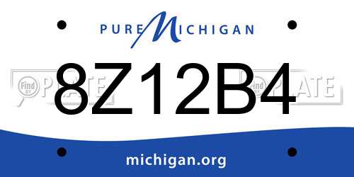 8Z12B4 Michigan License Plate
