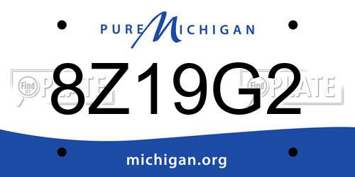 8Z19G2 Michigan License Plate