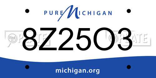 8Z25O3 Michigan License Plate