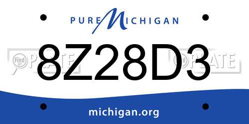 8Z28D3 Michigan License Plate