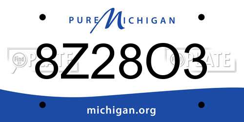 8Z28O3 Michigan License Plate