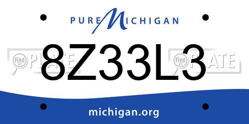 8Z33L3 Michigan License Plate
