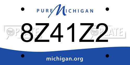 8Z41Z2 Michigan License Plate