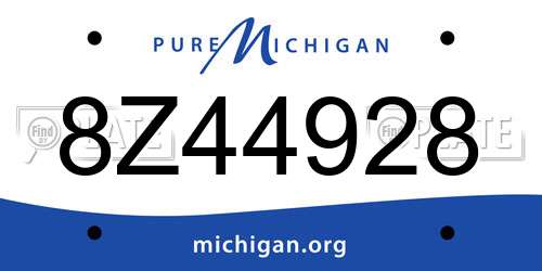 8Z44928 Michigan License Plate