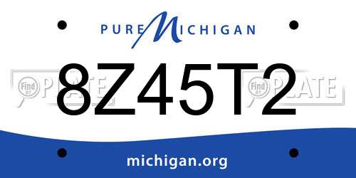 8Z45T2 Michigan License Plate