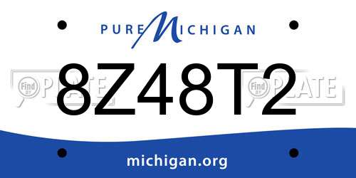 8Z48T2 Michigan License Plate