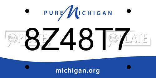 8Z48T7 Michigan License Plate
