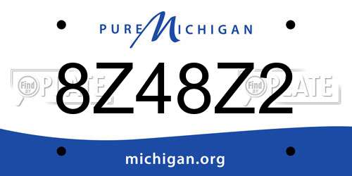 8Z48Z2 Michigan License Plate