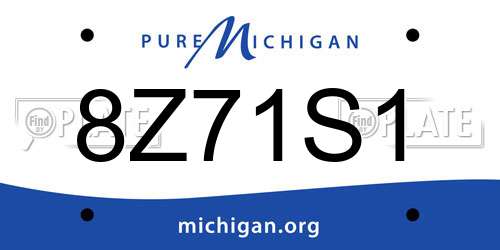 8Z71S1 Michigan License Plate