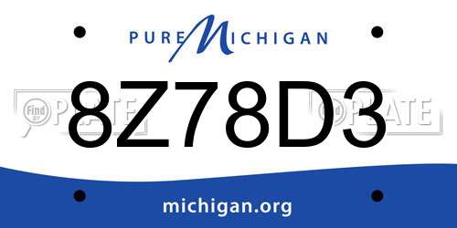 8Z78D3 Michigan License Plate