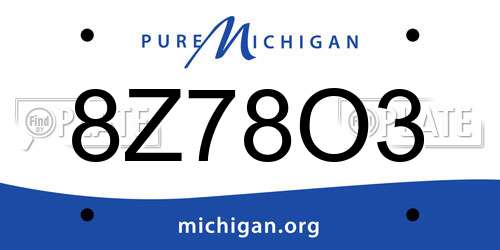 8Z78O3 Michigan License Plate