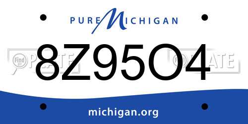 8Z95O4 Michigan License Plate