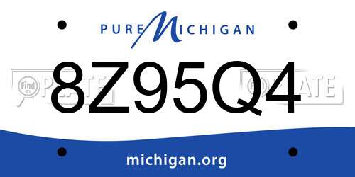 8Z95Q4 Michigan License Plate