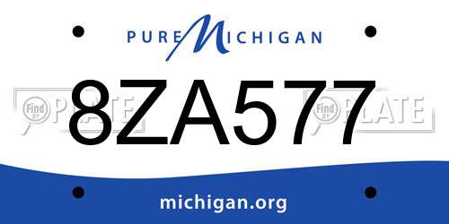 8ZA577 Michigan License Plate