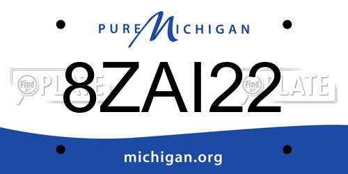 8ZAI22 Michigan License Plate