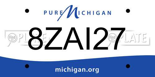 8ZAI27 Michigan License Plate