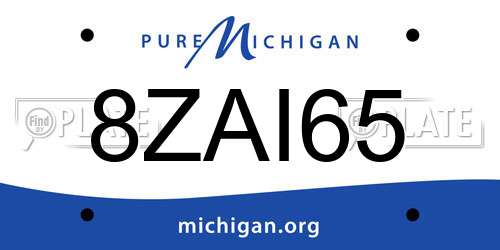 8ZAI65 Michigan License Plate