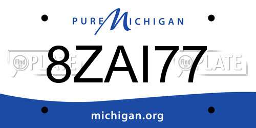 8ZAI77 Michigan License Plate