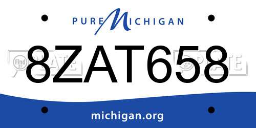 8ZAT658 Michigan License Plate
