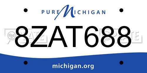 8ZAT688 Michigan License Plate