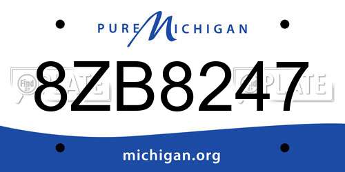 8ZB8247 Michigan License Plate