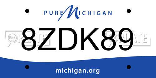 8ZDK89 Michigan License Plate