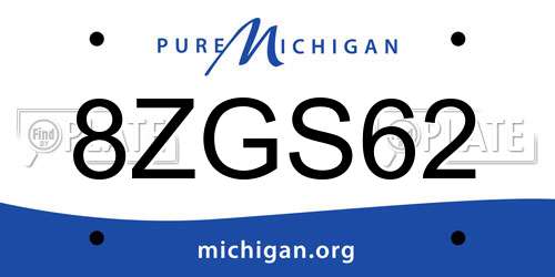 8ZGS62 Michigan License Plate