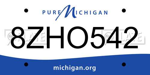 8ZHO542 Michigan License Plate